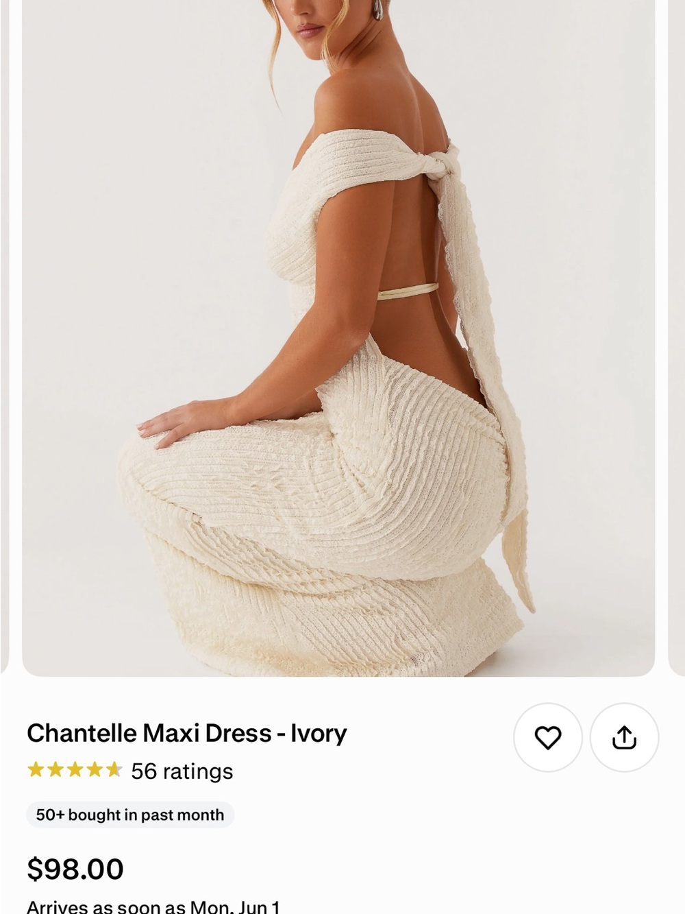 Peppermayo Chantelle Maxi Dress - Ivory